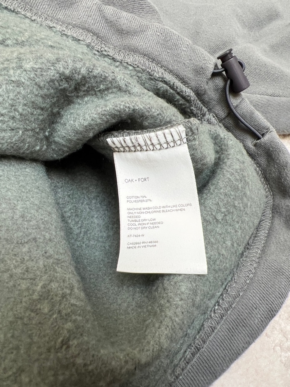 OAK + FORT Olive Pullover Sweatshirt - Picture 11 of 11